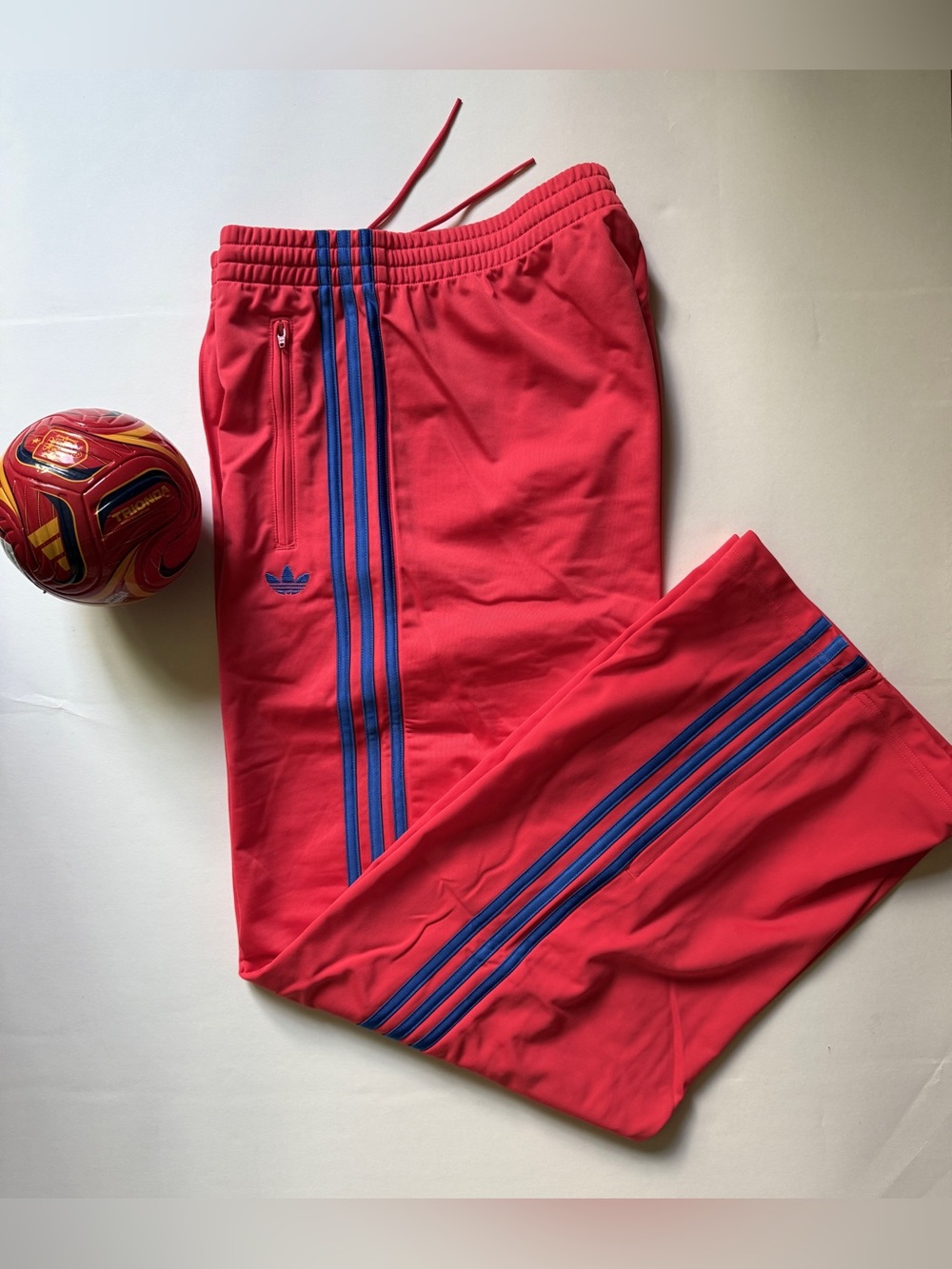 adidas Classic Firebird Women’s Loose Track Pants Khaki or Semi Lucid Red - Picture 12 of 16